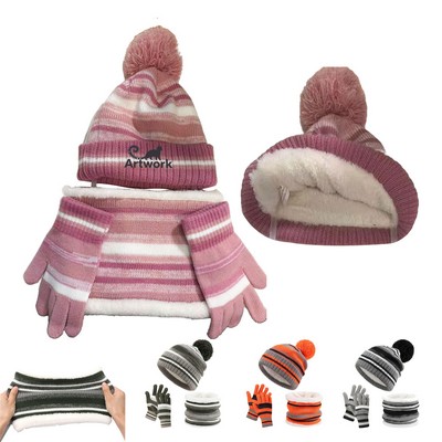 Children's Winter Hat Scarf Gloves Set
