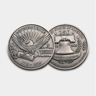 U.S. 250th Anniversary Commemorative Medal Antique Finish 3D Relief Collector's Coin & Metal Craft