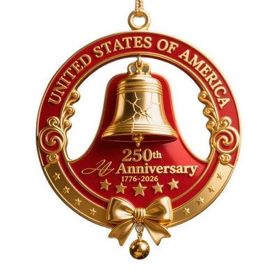 America 250th Anniversary Commemorative Bell 1776-2026 Ornament