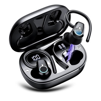 Bluetooth 5.3 Dual Led Waterproof Secure Earhooks Enc Calls