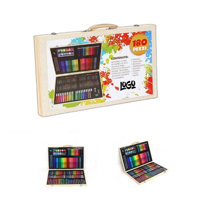 Wooden Box Kids Drawing Pen Set