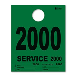 2000-2999 Heavy Brite™ Green Premium Service Dispatch Number Tag