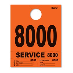 8000-8999 Heavy Brite™ Orange Premium Service Dispatch Number Tag