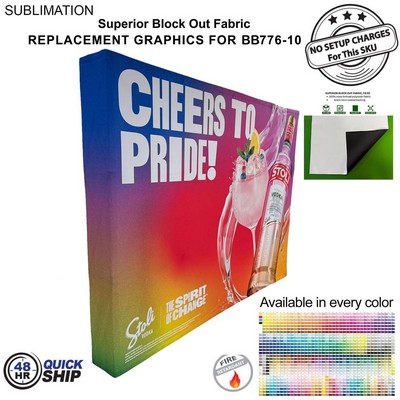 48 Hr Quick Ship - Replacement Graphics for 10' Straight Wall with Wrap End Caps