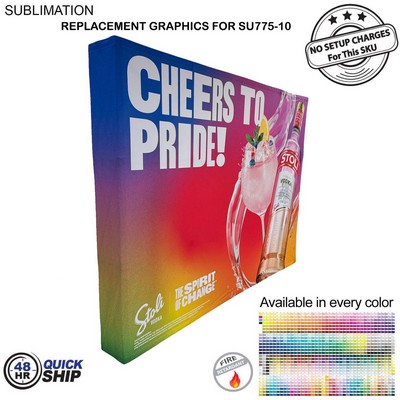 48 Hr Quick Ship - Replacement Graphics for 10' Straight Wall with Wrap End Caps