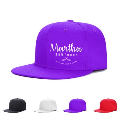 Adjustable Flat Brim Baseball Cap