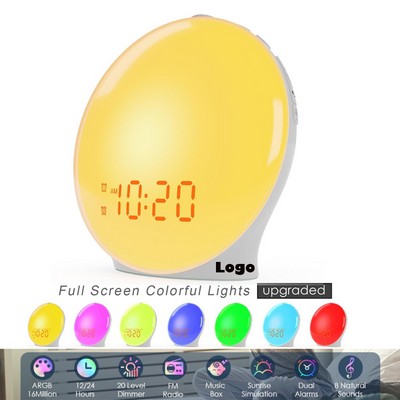 Sunrise Sunset Alarm Clock White Noise Fm Radio RGB Light