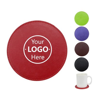 Round PU Leather Coaster