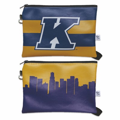City Skyline Silhouette 6x8" Compact Wristlet Pouch - UV Printed Vinyl