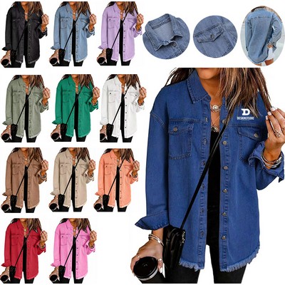 Women's Oversized Denim Jacket Casual