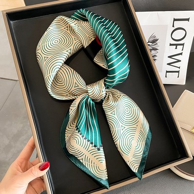 Custom 25.6" x 25.6" 100% Mulberry Silk Neck Scarf Silk Satin Headwear