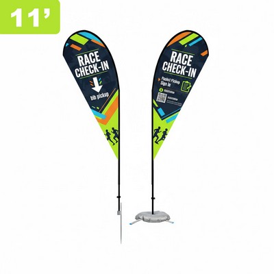 11' Versatile Teardrop Flag Kit with Multi-Base Options