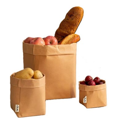 Washable Kraft Paper Storage Bag