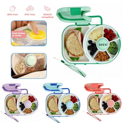 11"×6.6" Customizable Kids Lunchbox with Small Snack Spinner Flip