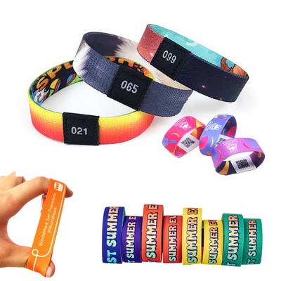 Sublimation Printed Event Wristband With Custom Woven Label