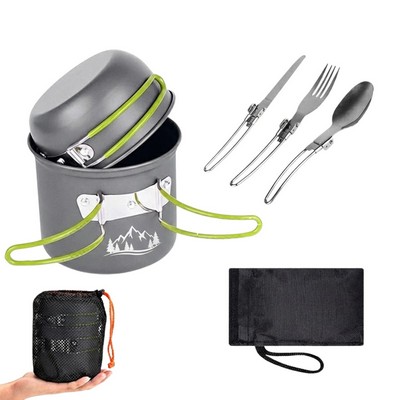 5-Piece Portable Camping Cookware & Cutlery Set