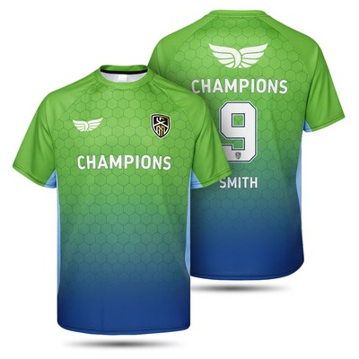 Dye Sublimated Crew Neck Performance T Shirt