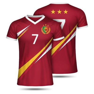 Full Color Personalized Rib Neck Soccer Jersey