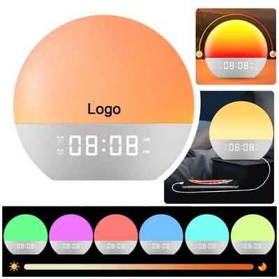 Sunrise Simulation Alarm Clock With FM Radio Bedside Night Light