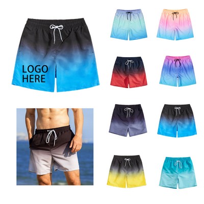 Casual Men's Gradient Swimming Trunk Beach Shorts