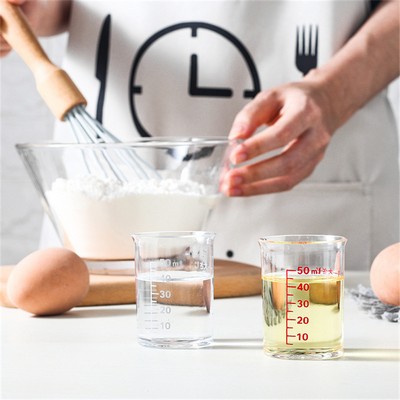 50ml Thickened Baking Measuring Cup with Scale, Clear Plastic Kitchen Measuring Cup