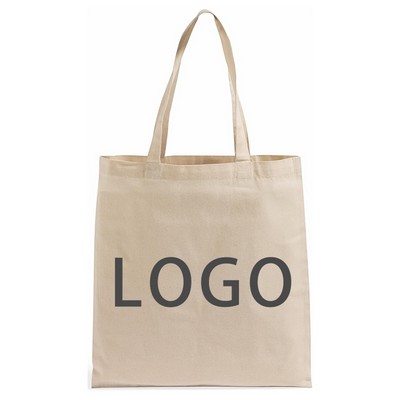 15" Canvas Natural Shoulder Tote Bag W/ Strap