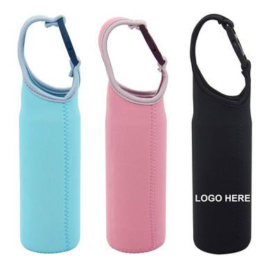Insulated Neoprene Water Bottle Carrier Sleeve with Buckle