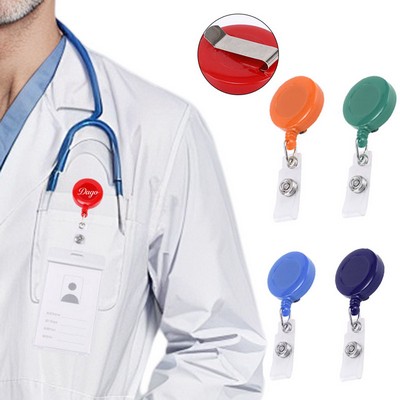 Plastic Round Retractable Badge Clip