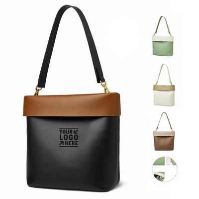 Premium Leather Crossbody Bag with Color Accents
