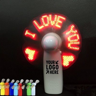 Rechargeable Pre-Programmed LED Flash Message Fan