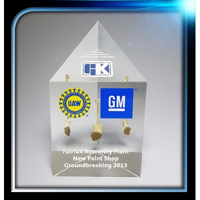 Lucite Slanted Top Prism Award (3 1/2"x6"x4" to 3")
