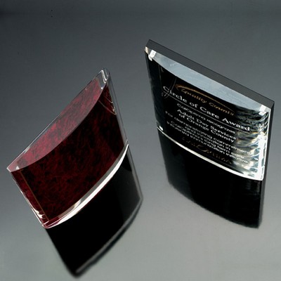Maroon Red 3-D Curvature Sculpture (9"x7"x1 1/4")