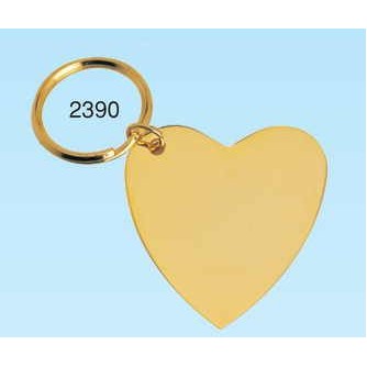Gold Plated Solid Brass Heart Key Ring - ON SALE, LIMITED STOCK