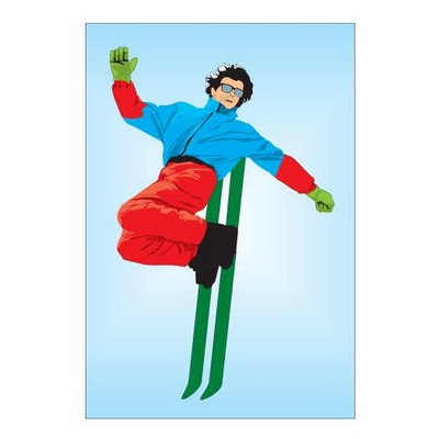 Skier Metal Rectangle Photo Magnet (2"x3")