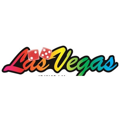 Las Vegas w/ Dice Promotional Magnet w/ Strip Magnet (4 Square Inch)