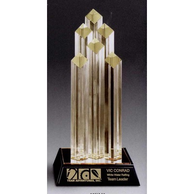 6 Diamond Tower Acrylic Award w/ Reflective Base (5 1/2"x6"x12")