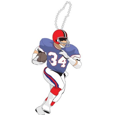 Football Player Promotional Key Chain w/ Black Back (12 Square Inch)