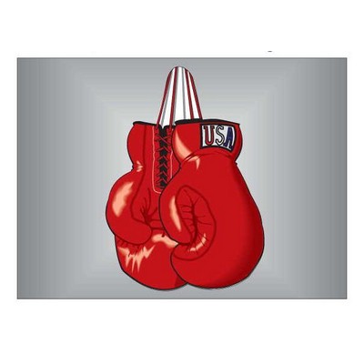 Boxing Gloves Rectangle Badge w/ Bar Pin (2.5"x3.5")