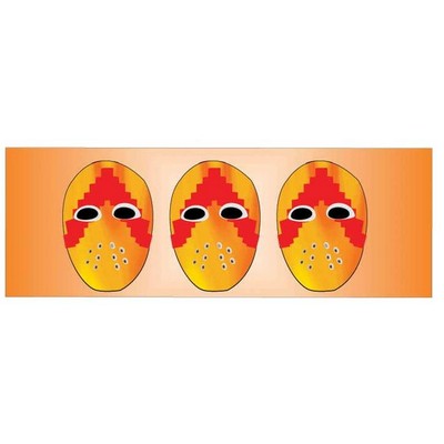 Hockey Mask Panoramic Badge w/ Bar Pin (1 5/8"x4 5/8")