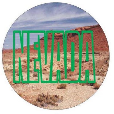 Nevada Desert Round Metal Photo Magnet (2 1/2" Diameter)