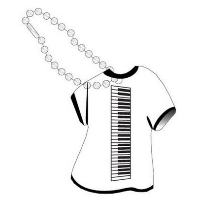 Keyboard Promotional T Shirt Key Chain w/ Black Back (4 Square Inch)