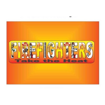 Fireman Slogan Rectangle Badge w/ Bar Pin (2"x3")