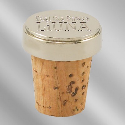 Wine Bottle Cork w/Flat 2 Dimensional Emblem