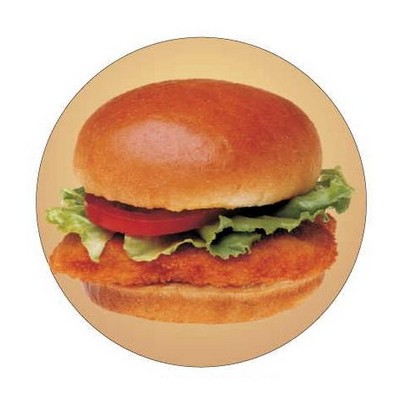 Chicken Sandwich Round Metal Photo Magnet (2 1/2")