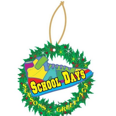 School Days Shoe Wreath Ornament w/ Mirrored Back (6 Square Inch)