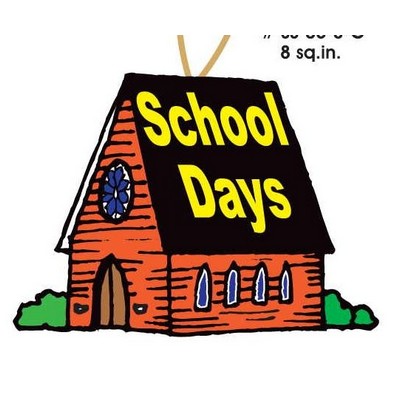 School Days House Ornament w/ Mirrored Back (8 Square Inch)