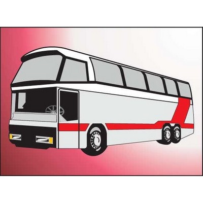 Commercial Bus Metal Photo Magnet (2 1/2"x3 1/2")