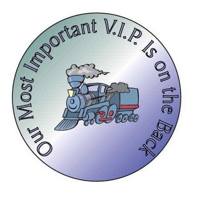 Steam Engine Round Hand Mirror (2½" Diameter)