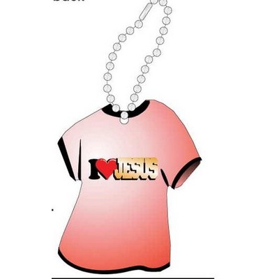 I Love Jesus Promotional T Shirt Key Chain w/ Black Back (4 Square Inch)