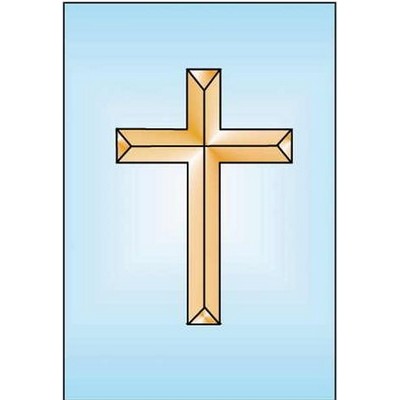 Gold Cross Rectangle Badge w/ Bar Pin (2"x3")